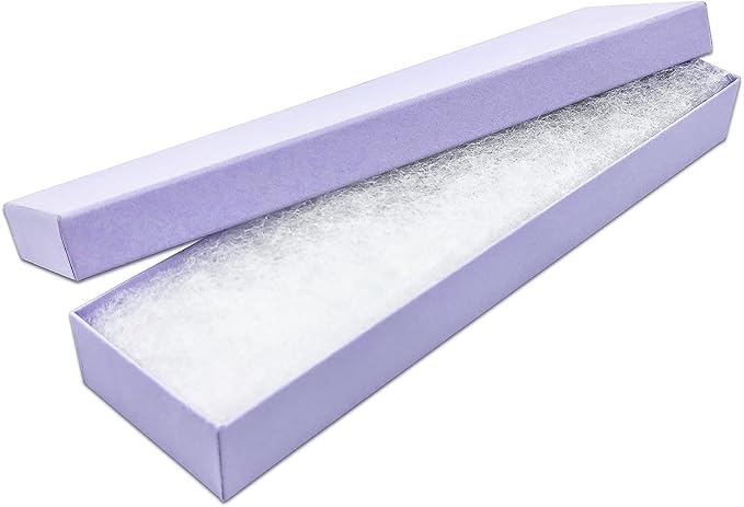 TheDisplayGuys - 25-Pack #82 Kraft Paper Cardboard Gift Boxes/Jewelry Cases w. Cotton Padding & Lid - Light Lavender - (8....