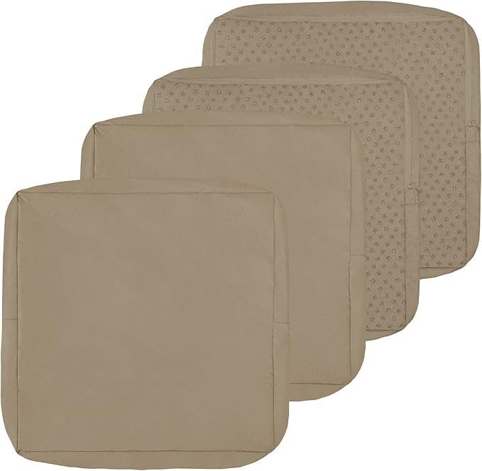 Easy-Going Waterproof Patio Cushion Covers ONLY Cover 24x24x4 inch 4 Pack Replacement Non-Slip Outdoor Seat Cushion Slipco...