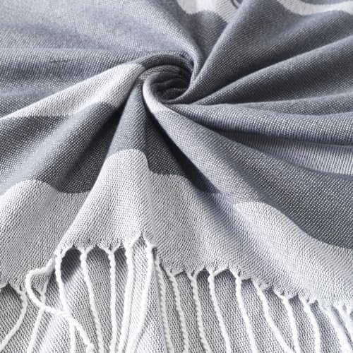 Genovega Oversized Cotton Turkish Beach Towels 72"x36" Lightweight Quick Dry Sandless Pool Swim Towel Large No Sand Compac...