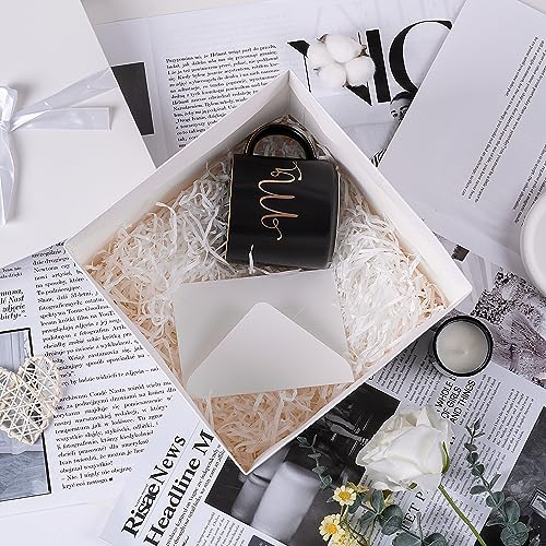 Elephant-package 8.7" Medium Birthday Gift Boxes with Lid and Ribbon, Square Gift Boxes - 4 Pcs (White), Bridal Showers, W...