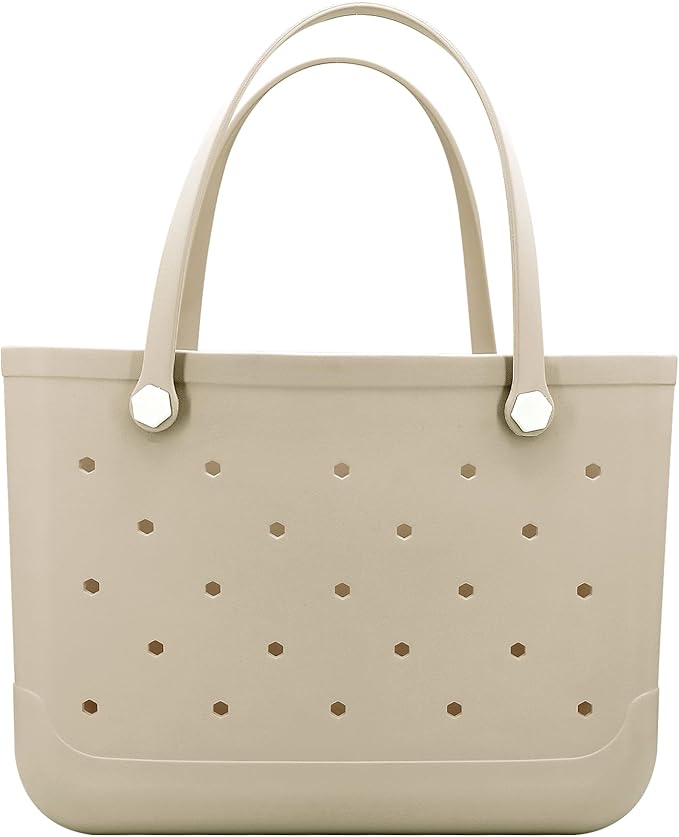 CXY Rubber Beach Bag, Waterproof Travel Tote bag for Women Outdoor Summer Beach Tote Washable Bag Open Handbag for Daily