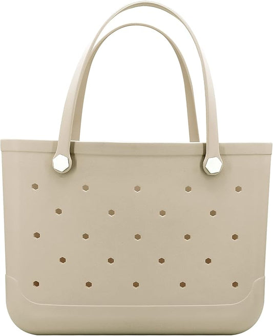 CXY Rubber Beach Bag, Waterproof Travel Tote bag for Women Outdoor Summer Beach Tote Washable Bag Open Handbag for Daily