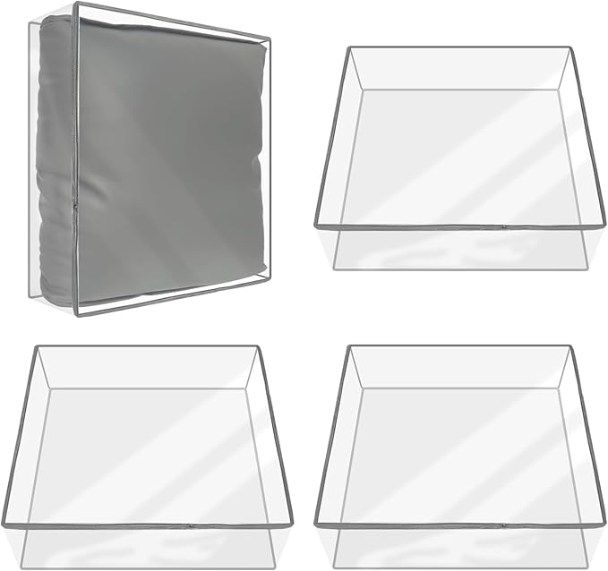 HFYZZ 4 Pcs Plastic Sofa Seat Cushion Covers Clear PVC Waterproof Sofa Couch Covers Sofa Seat Slipcover for Against Cat Do...
