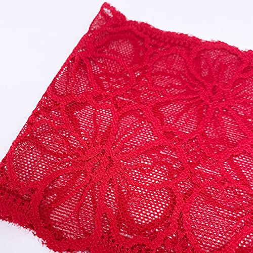 WKFIINM Pack 6 High Waisted Lace Thong for Women Cotton Underwear Plus Size High Rise Retro Tummy Control Thongs Panties