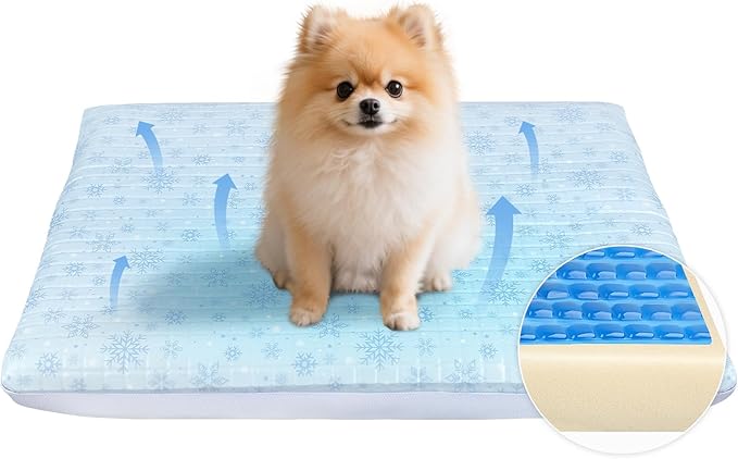 Atsuwell Dog Cooling Mat for Medium Dogs, 2" Thickened Foam Cooling Pad for Dogs with Gel Layer & Waterproof Cover, Orthop...