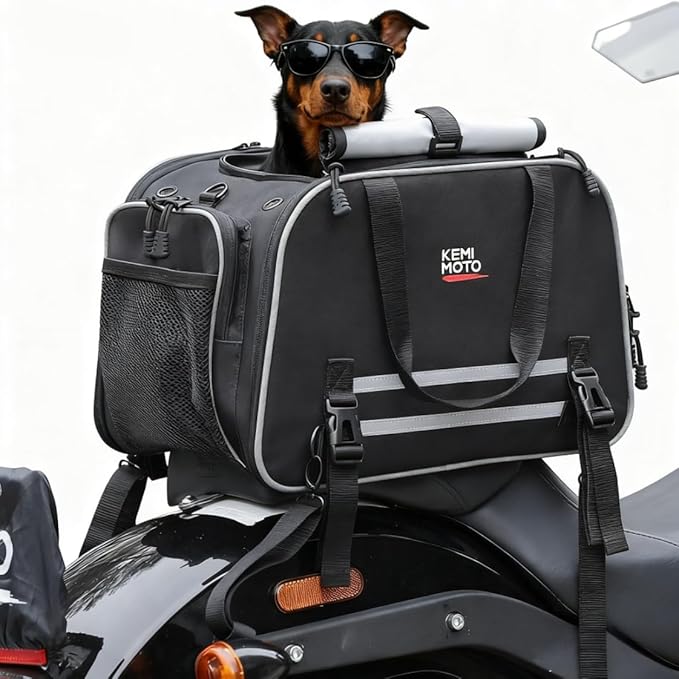 KEMIMOTO Motorcycle Dog Carrier Expandable, Airline Approved Pet Carrier Shoulder for Small Dogs & Cats Under 17 lbs, 18x1...
