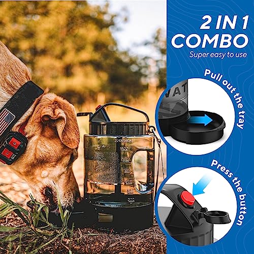 lesotc Portable Dog Travel Water Bottle, 77oz Large Travel Water Bowl for Dogs Camping Hiking Beach Hunting Essentials, Bi...