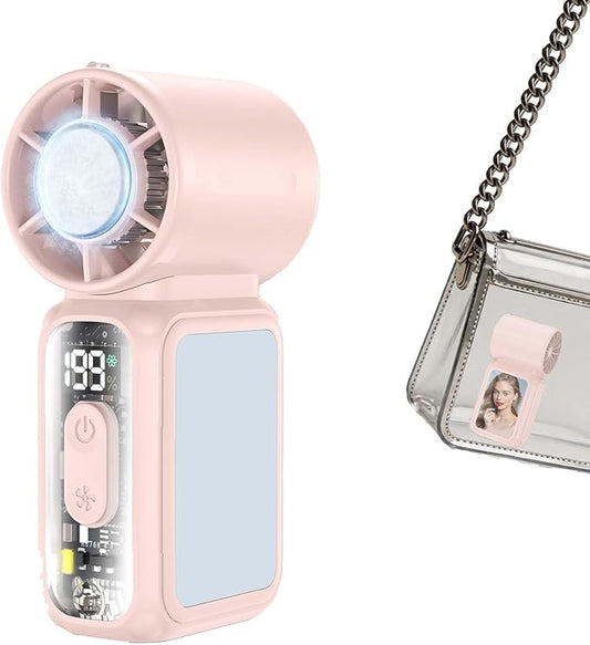 W & O Portable Handheld Fan with Semiconductor Cooling,Speed (1-199) Personal Turbo Mini Fan 4300mAh Rechargeable,Powerful...