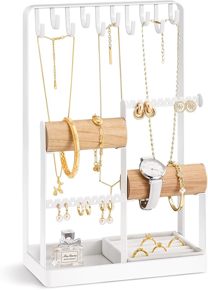 Lolalet Jewelry Holder Organizer, Aesthetic Jewelry Display Stand for Necklaces Bracelets Earrings Rings, Cute Room Décor ...