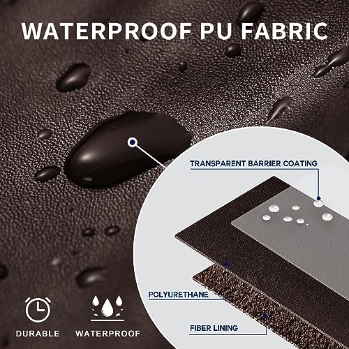 SUBRTEX Leather Waterproof Cushion Covers Breathable Sofa Seat Slipcpvers for 1-2-3-4 Seaters Stretch Replacement for Furn...