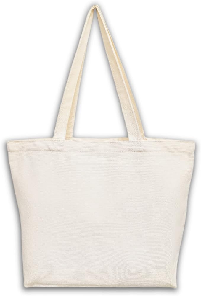 PN.HCNMTFB Canvas Tote Bag, Pockets, Zipper, Durable, Lightweight, Cotton Shopping Cloth Bag, Gifts