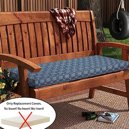 Magpie Fabrics Patio Bench Cushion Cover 45x18x3 Inch, NO Insert! Water&Fade Resistant Outdoor Loveseat Replacement Cover ...