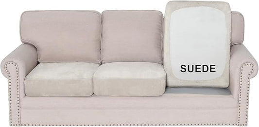 H.VERSAILTEX Individual Cushion Covers Stretch Couch Covers Soft Suede Sofa Cushion Covers Washable Cover for Sectional So...