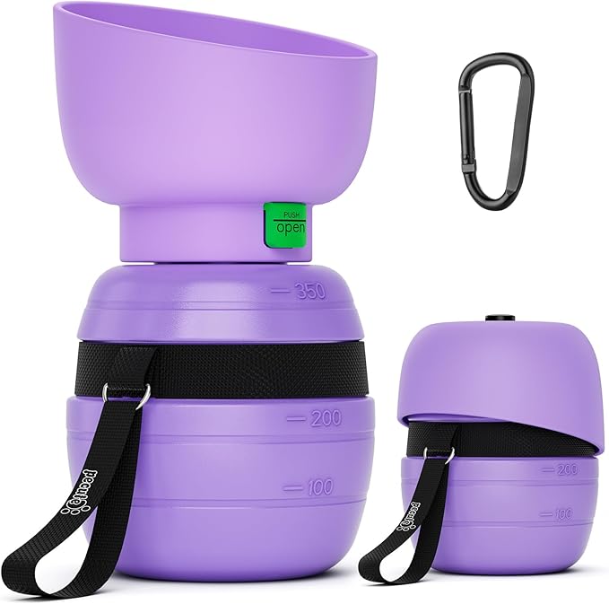 Pecute Portable Dog Water Bottle, 2 in 1 Cat Dog Travel Water Bottle Bowl Leakproof with Double Seal, BPA Free, Lightweigh...