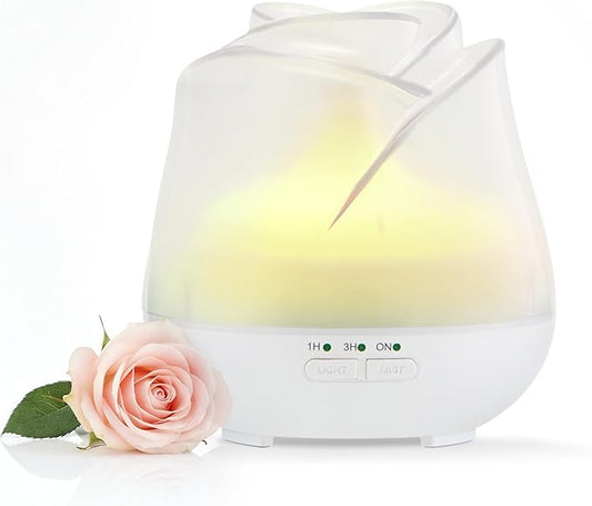 Earnest Living Rose Essential Oil Diffuser 150ml – Mini Ultrasonic Aromatherapy Humidifier for Bedroom & Desk, Quiet Mist,...