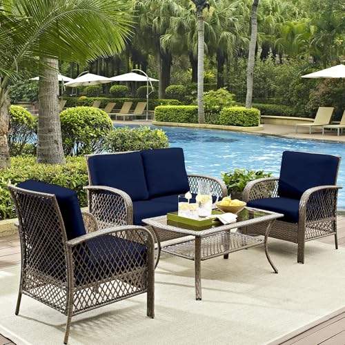DREAHOTEXTIL 8Pcs Outdoor Cushion Covers, Patio Cushion Covers,Stretch Elastic Slipcovers, Replacement Washable & Reusable...