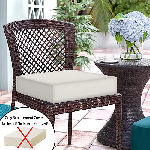 Magpie Fabrics Patio Cushion Covers Set of 2(Replacement Cover only, No Insert!), Waterproof Indoor Ourdoor Deep Seat Chai...