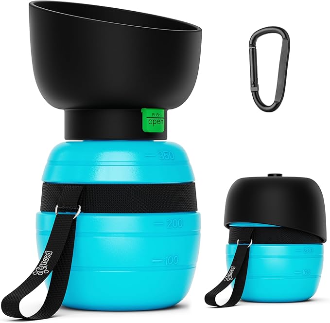 Pecute Portable Dog Water Bottle, 2 in 1 Cat Dog Travel Water Bottle Bowl Leakproof with Double Seal, BPA Free, Lightweigh...