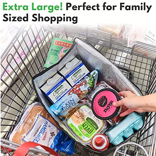 Creative Green Life XL Insulated Reusable Grocery Bags (2-Pack) - Premium Quality Cooler Bags with Hard Bottom Insert, Sta...