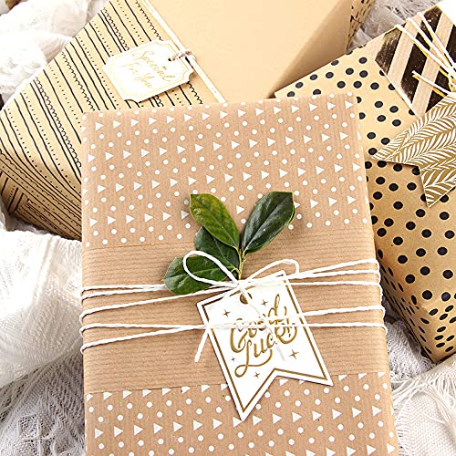 WKITKA Gift Wrapping Paper Set with String, Kraft Wrapping Paper Birthday Gift Wrap for Present Wrapping Christmas Gift fo...