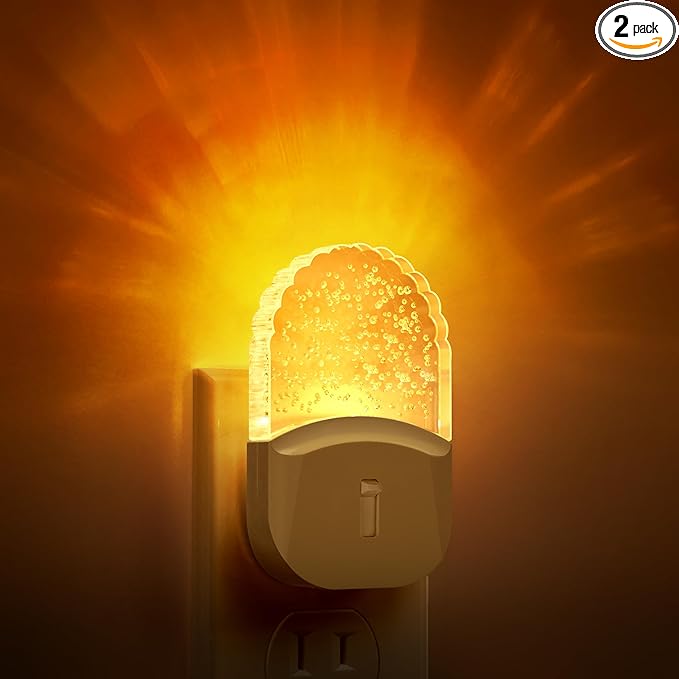 DORESshop Night Lights Plug Into Wall [2 Pack], Amber Warm Night Light, 1800K, Dusk to Dawn Sensor, Adjustable Brightness ...