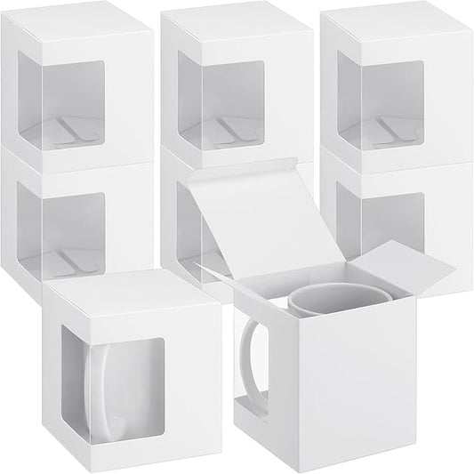 Harloon 36 Pack Mug Boxes for Gifts Coffee Mugs Boxes Gift for Shipping Sublimation Transparent Wine Glass Gift Packaging ...