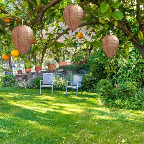 4 Pack Wasp Nest Decoy Hanging Wasp Nest Stay Away from Wasps Hornets Yellow Jackets