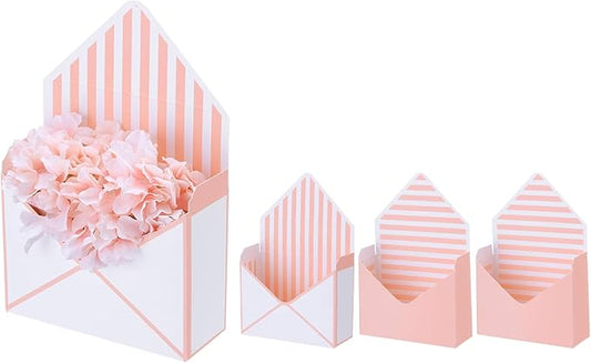 PATIKIL Paper Flower Gift Bags Set, 4 Pcs Paper Bouquet Flower Gift Bag with Handle Small Folding Hand Hold Envelope Box f...