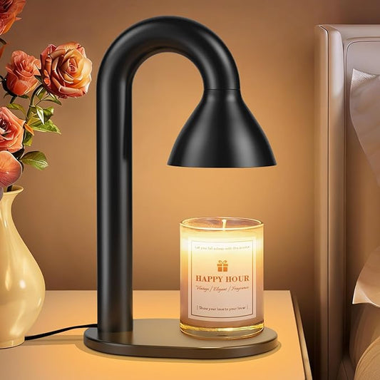 Candle Warmer Lamp with Timer and Dimmer,Minimalist Modern Black Electric Wax Warmer for Women Mom, Best Birthday and Hous...
