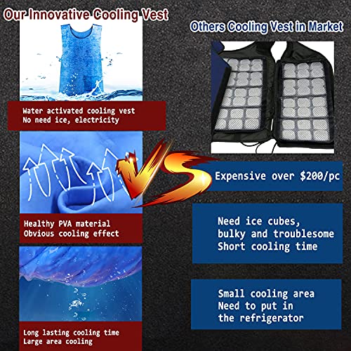 Cooling Ice Vest for Men Women - PVA Water Activated Evaporative Cool Cold Vest for MS Hot Weather