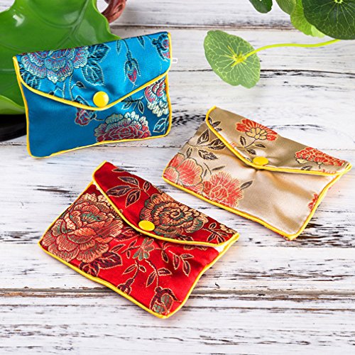 MorTime Jewellery Jewelry Silk Purse Pouch Gift Bags, Multiple Colors, Pack of 12 (Small)