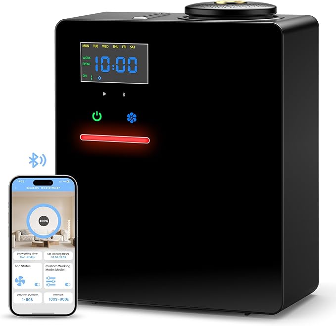 Waterless Essential Oil Diffuser 5000 Sq.Ft Coverage for Large Home, Hotel, or Office, 200ml Cold Air Scent Diffuser Machi...