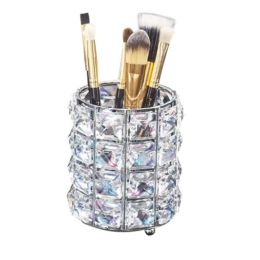 LUGUNU Makeup Brush Holder Organizer Golden Crystal Bling Personalized Gold Comb Brushes Pen Pencil Storage Box Container...
