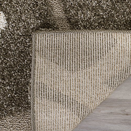 SAFAVIEH Florida Shag Collection Accent Rug - 2'3" x 4', Smoke & Beige, Floral Design, Non-Shedding & Easy Care, 1.2-inch ...