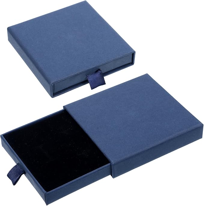 Piriuuo 2 Pack Square Bracelet Box, Cardboard Jewelry Gift Box Necklace Boxes with Lids Small Gift Boxes Pendant Storage C...