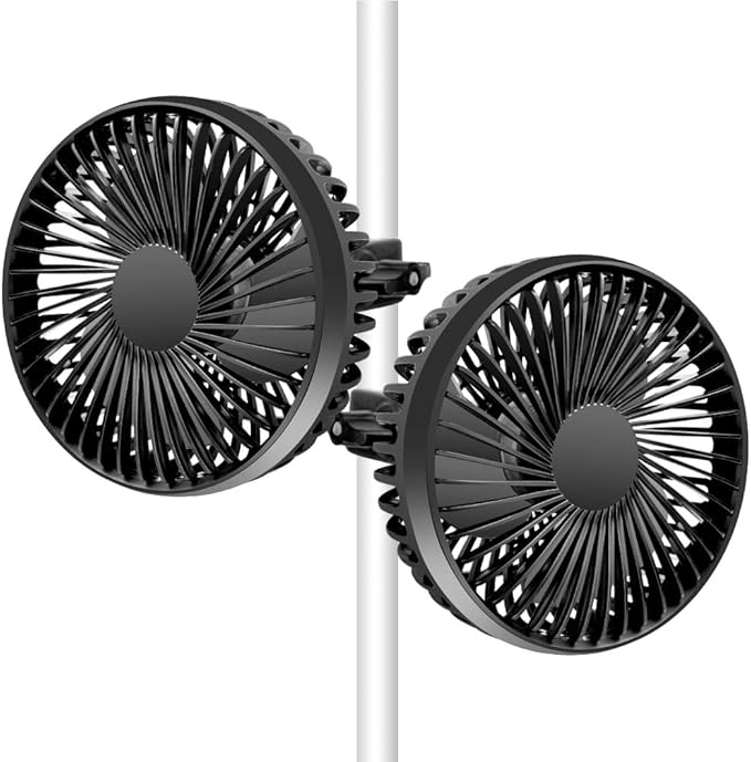 Grow Tent Fan, 5in Two Fans for Greenhouse Plant All Direction Ventilation Circulation Instead of Oscillating, Can Work wi...