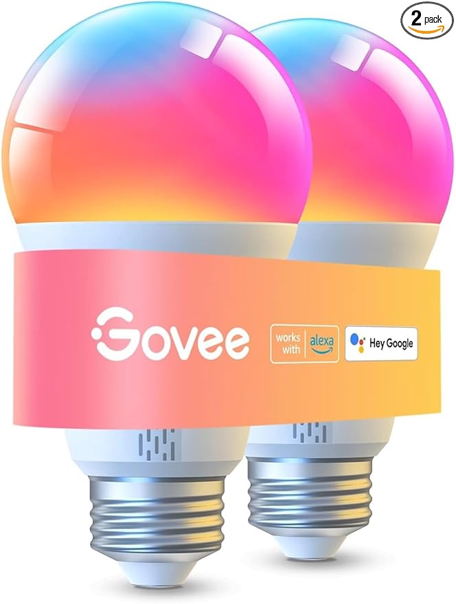 Govee LED Smart Light Bulbs, 1000LM Color Changing Light Bulb, Wi-Fi & Bluetooth, Work with Alexa and Google Assistant, Di...