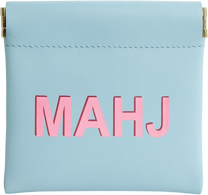 Sunnymove Mahjong Dice Bags 3.8 x 3.9 in PU Squeeze Mahjong Pouch Mini Dice Coin Tiles Purse for Board Game Party Travel(B...