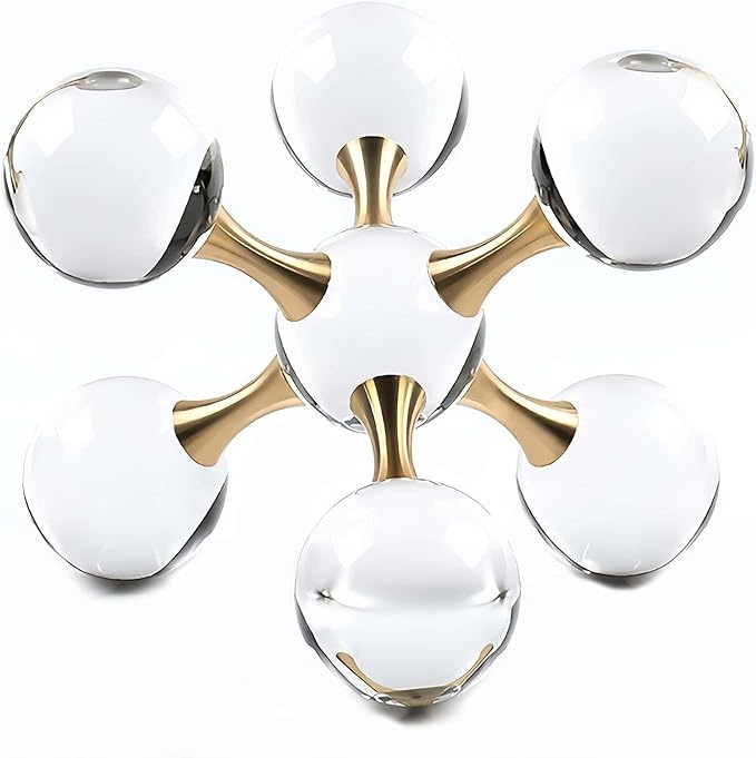 6.7 inch Transparent Golden Crystal Ball, Living Room Decor, Gold Modern Western House Decor Aesthetic, Home Decor Living ...