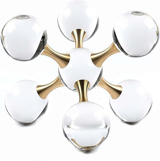 6.7 inch Transparent Golden Crystal Ball, Living Room Decor, Gold Modern Western House Decor Aesthetic, Home Decor Living ...