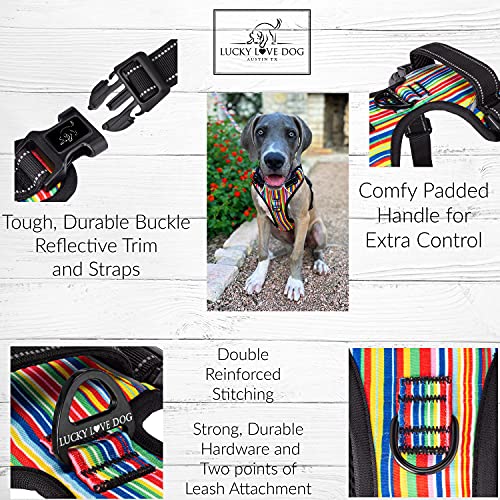 Lucky Love Dog Harness, Easy to Walk, No Pull Dog Harness, Adjustable Custom Fit (Hippie, Small)