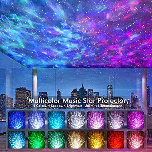 Rossetta Star Projector, Galaxy Projector for Bedroom Nebula Night Light Projector with White Noise, Bluetooth Speaker, Ti...