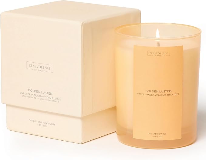 Orange, Cedarwood & Clove Scented Candle | 11oz, 60 Hour Burn | Natural Soy Wax, Cotton Wick | Soy Scented Candles for Hom...