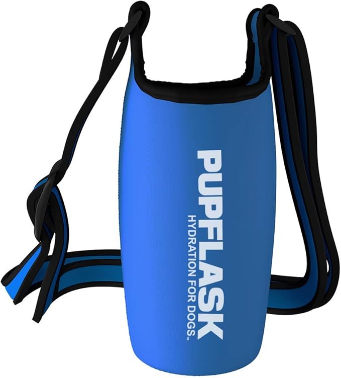 Tuff Pupper PupFlask Insulated Neoprene Dog Water Bottle Holder Sling with Wide Adjustable Shoulder Strap, Great for Trave...