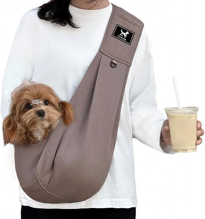 PAWPUBBY Dog Sling Carrier for Small Dogs & Cats up to 15 lbs, Hands-Free Pet Carrier Bag, Plus Size L Fits 47-53 in Bust,...