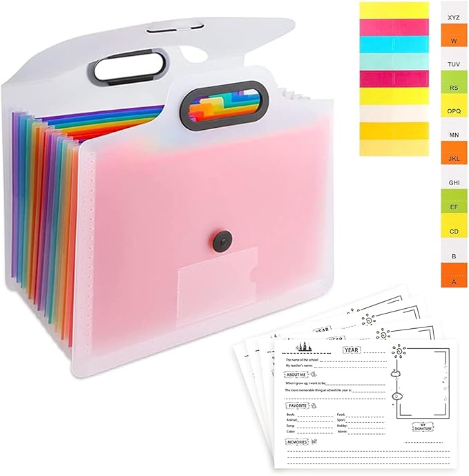Memory Box for Kids,School Years Memory Book Kids Artwork Storage Photo Album with Keepsake Pocket Scrapbook from Preschoo...