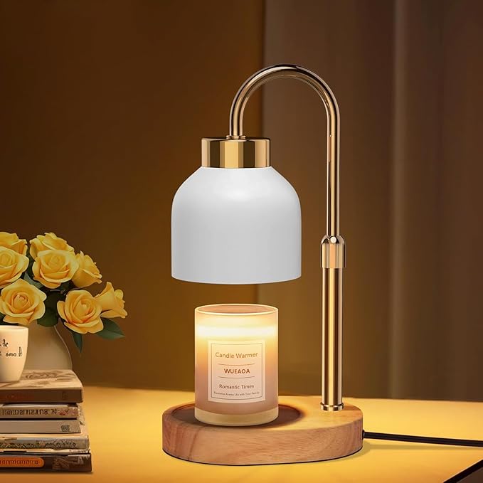 WUEAOA Candle Warmer Lamp, with Timer Dimmer, Height and Brightness Adjustable, Modern Electric Wax Warmer for Women Mom, ...