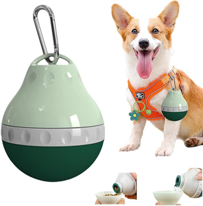 Dog Travel Water Bottle Detachable Bowl Leak Proof Portable ，Silicone Bottle Body，Collapsible and Suitable for Small Pets ...