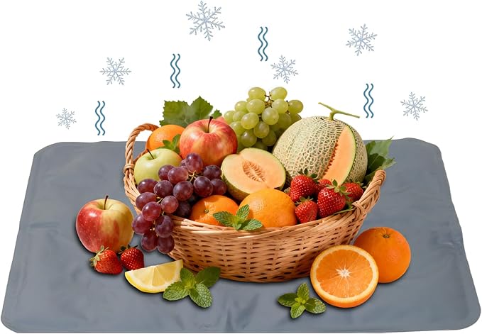 Reusable Freezable Ice Mat - 2 Pack, 19.7 x 15.7 Inch Charcuterie Chilling Mats for Cheese, Deli, Sushi & More, Keeping Fo...