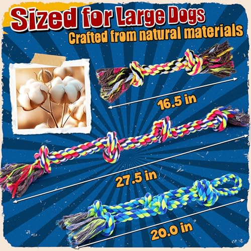 Forfon Tough & Strong Dog Toy for Aggressive Chewers – Tough Chew Toys for Large Dogs, Ideal for Tug-of-War & Teeth Cleani...